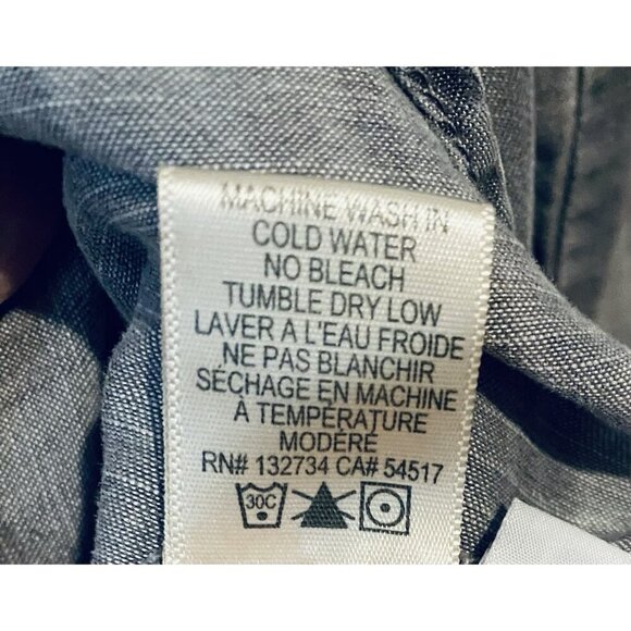 Cloth and Stone Anthroplogie Top Womens Large Black Distressed Denim Button Up - Picture 7 of 8